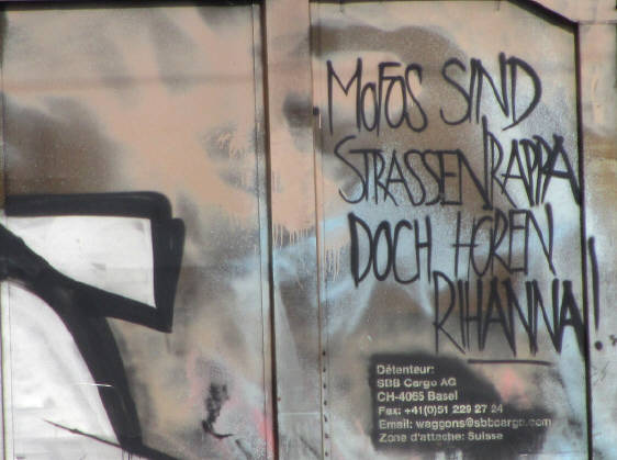 Mofos sind Strassenrapper aber hren Rihanna. Freight graffiti zrich