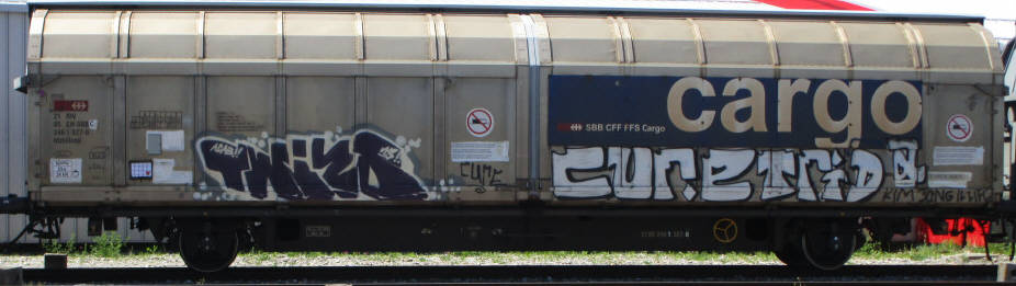 TWIST SBB-gterwagen graffiti