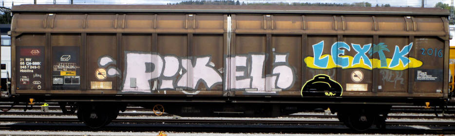 PIXEL LEXIK SBB-gterwagen graffiti