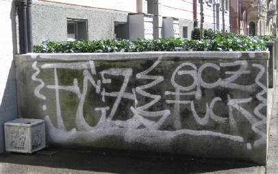 FCZ. Fuck GCZ. graffiti an der klosbachstrasse zrich