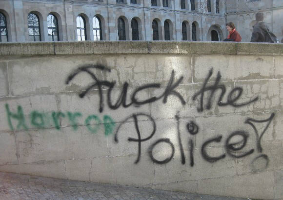 FUCK THE POLICE graffiti zurich switzerland old town